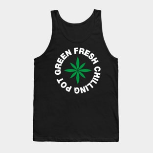 Green Fresh Chilling Pot Tank Top